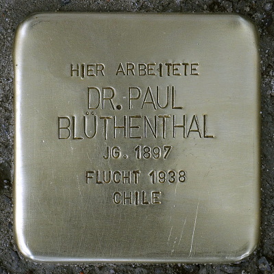 Stolperstein Mörfelder Landstraße 362, Dr. Paul Blüthenthal 