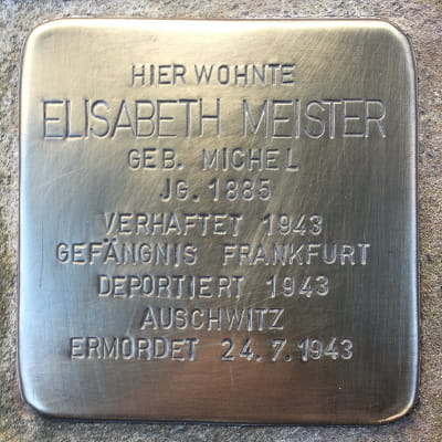 Stolperstein Thorwaldsenstraße 20, Elisabeth Meister