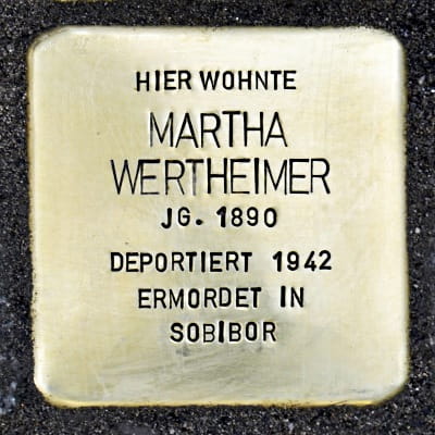 Stolpersteine Unter den Kastanien 1 Martha Wertheimer