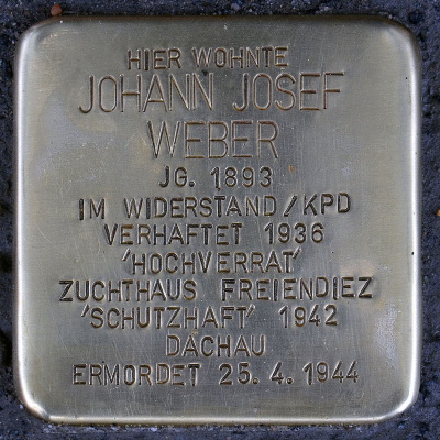 Stolperstein Michaelstraße 66, Johann Josef Weber