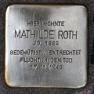 Stolperstein Schaumburger Straße 19, Roth, Mathilde 