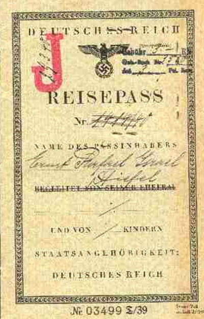 Reisepass von Ernst Stiefel