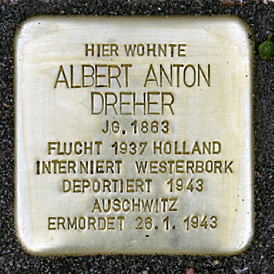 Stolperstein Arndtstr. 33, Dreher, Albert Anton