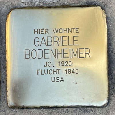 Stolperstein Bockenheimer Anlage 37, Bodenheimer, Gabriele