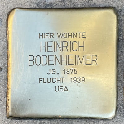 Stolperstein Bockenheimer Anlage 37, Bodenheimer, Heinrich
