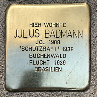 Stolperstein Böhmerstraße 20, Badmann, Julius