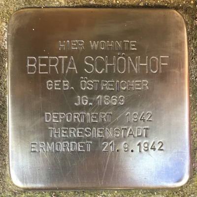 Stolperstein Eppsteiner Straße 35, Berta Schönhof