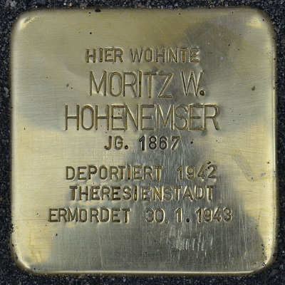Stolperstein Feldbergstraße 15, Moritz W. Hohenemser