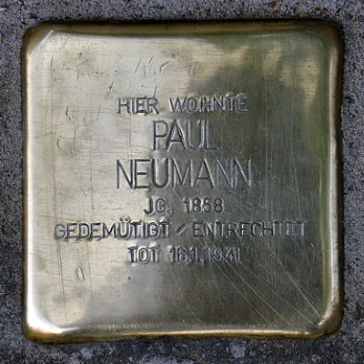Stolperstein Grüneburgweg 103, Neumann, Paul