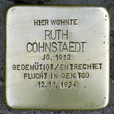 Stolperstein Hansaallee 32, Ruth Cohnstaedt