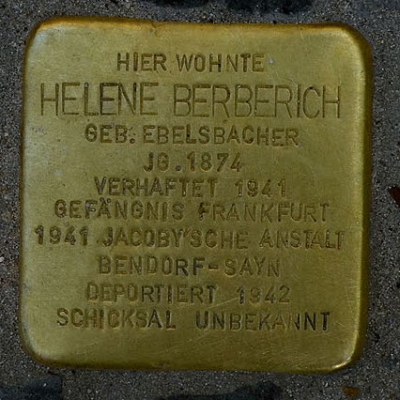 Stolperstein Leerbachstraße 50, Berberich, Helene