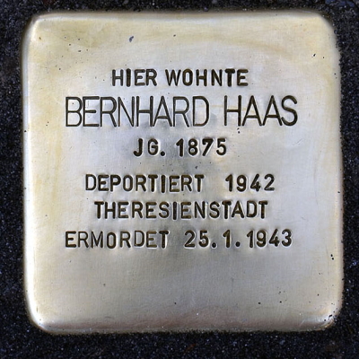 Stolperstein Mendelssohnstraße 69, Haas, Bernhard