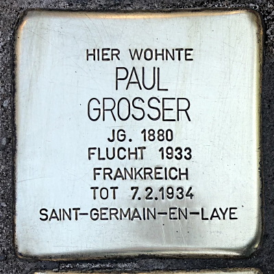 Stolperstein Mendelssohnstraße 92, Grosser, Paul