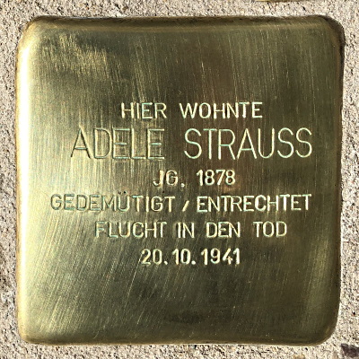Stolperstein Telemannstraße 5, Strauss, Adele