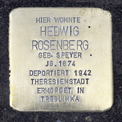 Stolpersteine Westendstraße 88 Hedwig Rosenberg