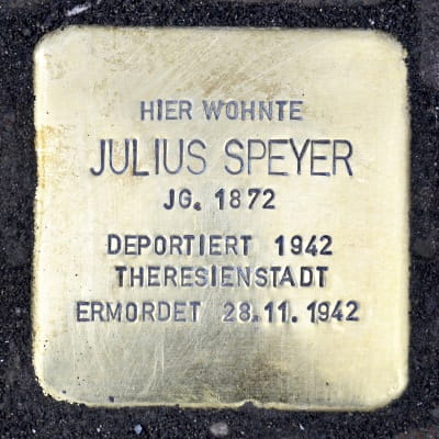 Stolpersteine Westendstraße 88 Julius Speyer