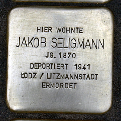Stolperstein Wiesenau 18, Seligmann, Jakob