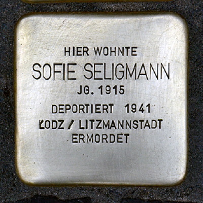 Stolperstein Wiesenau 18, Seligmann, Sofie