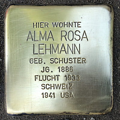 Stolperstein Zeppelinallee 47, Lehmann, Alma Rosa