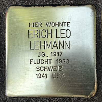 Stolperstein Zeppelinallee 47, Lehmann, Erich Leo