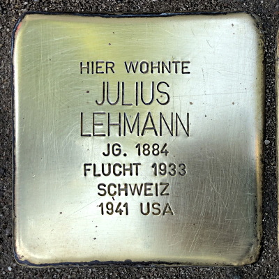Stolperstein Zeppelinallee 47, Lehmann, Julius