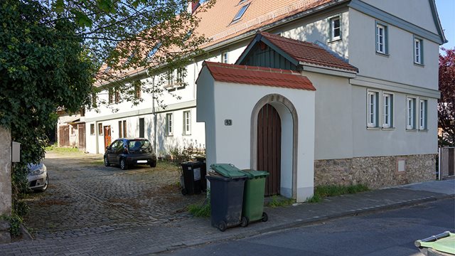 Hof in der Woogstraße in Ginnheim