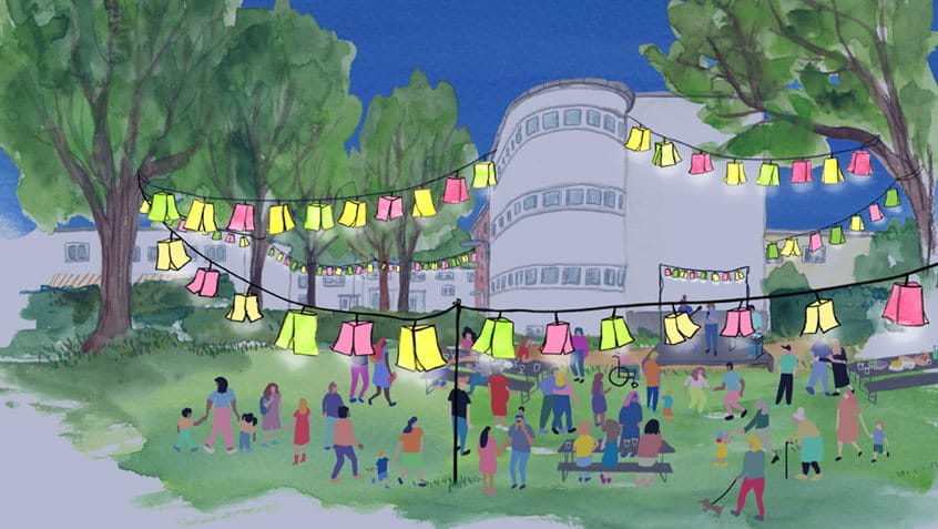 Illustration des Lampionfests in der Römerstadt, Copyright: Amelie Persson
