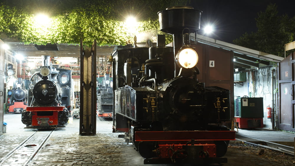Der Lampionfahrtag des Feldbahnmuseums bei Nacht. Foto: Fabian Sawilla 