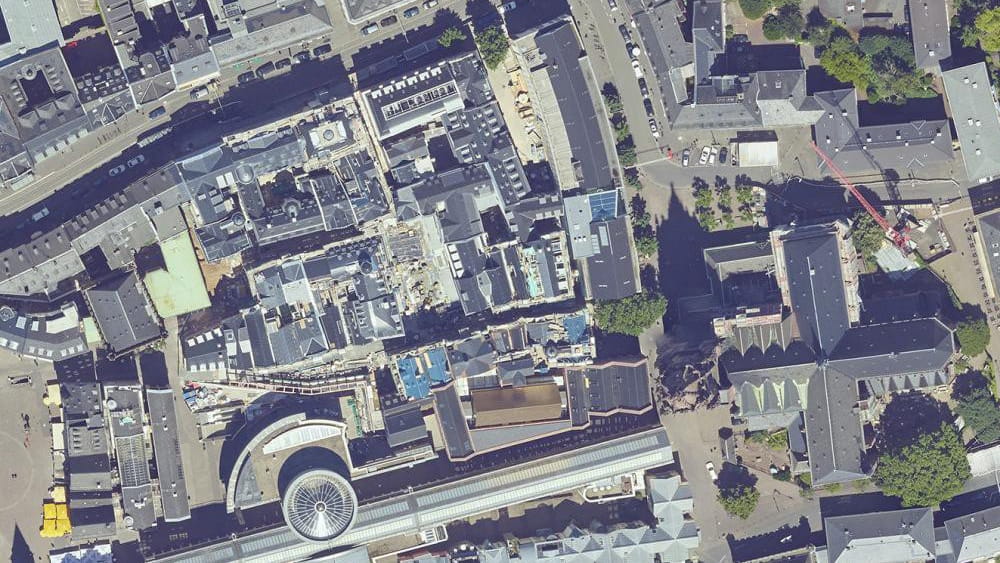 Luftbildausschnitt der neuen Altstadt aus dem Jahr 2017