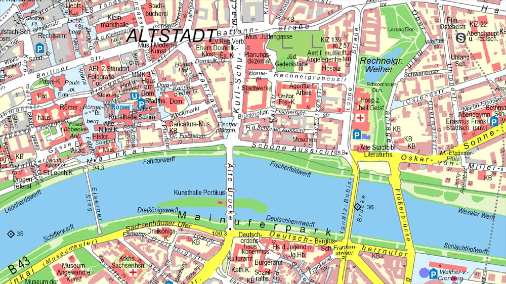 Ausschnitt aus der Stadtkarte 1:10.000