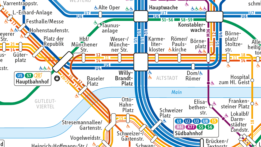 Ausschnitt Netzplan Frankfurt
