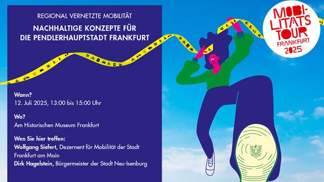 Nachhaltige Konzepte für Pendlerhauptstadt Frankfurt Plakat mit dem Titel Nachhaltige Konzepte für Pendlerhauptstadt Frankfurt, Foto: Stadt Frankfurt am Main