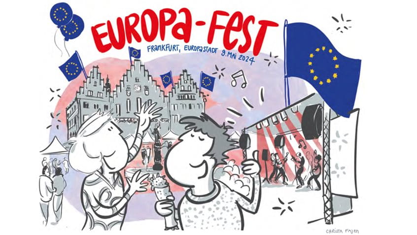 Europa-Fest, Zeichnung: Christa Fajen