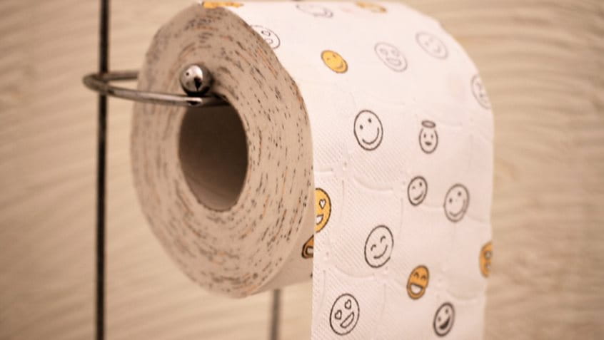 Toilettenpapierrolle mit Smileymotiven, Foto: pixelio