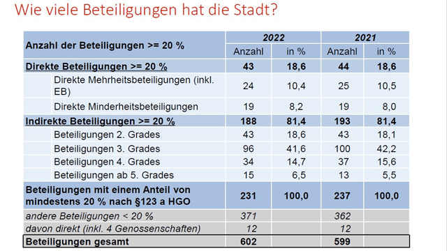 Auszug aus dem Beteiligungsbericht Auszug aus dem Beteiligungsbericht