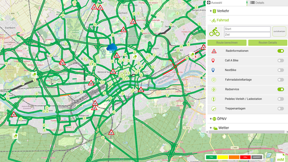 mainziel.de bietet Nutzerinnen und Nutzer umfassende Informationen zum Verkehr in Frankfurt; Copyright: Stadt Frankfurt am Main