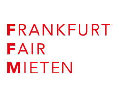 Kampagnenlogo „Frankfurt Fairmieten" mit dem Schriftzug „Frankfurt Fair Mieten“