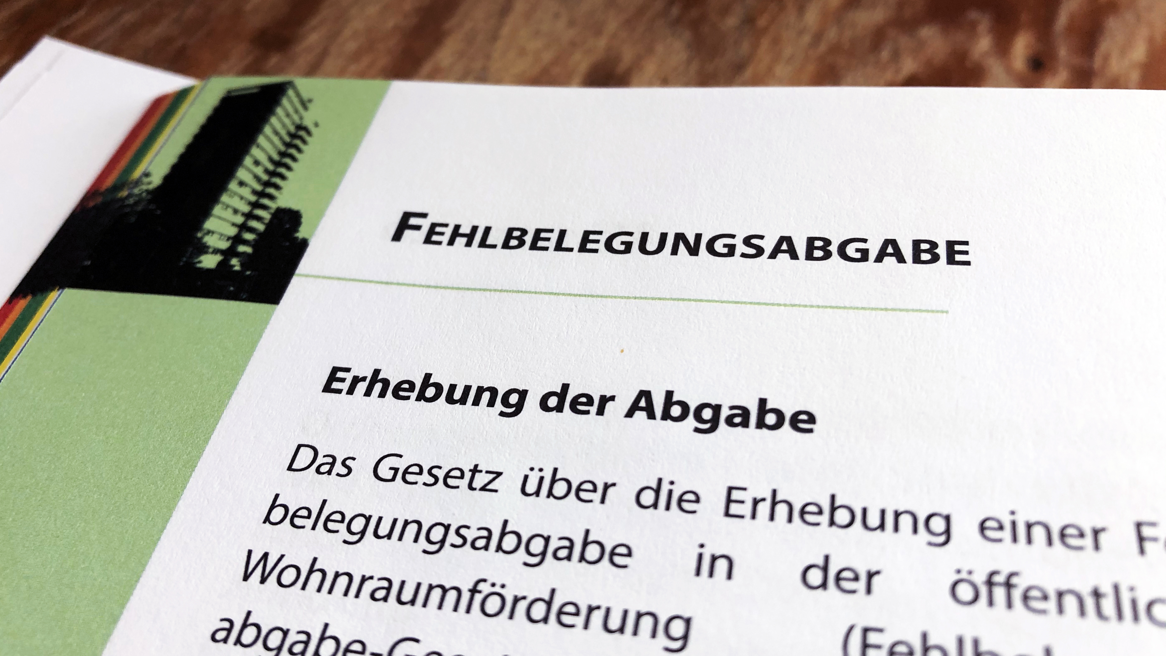 Foto der Überschrift des Kapitels „Fehlbelegung“ im Tätigkeitsbericht der Stadt Frankfurt am Main.