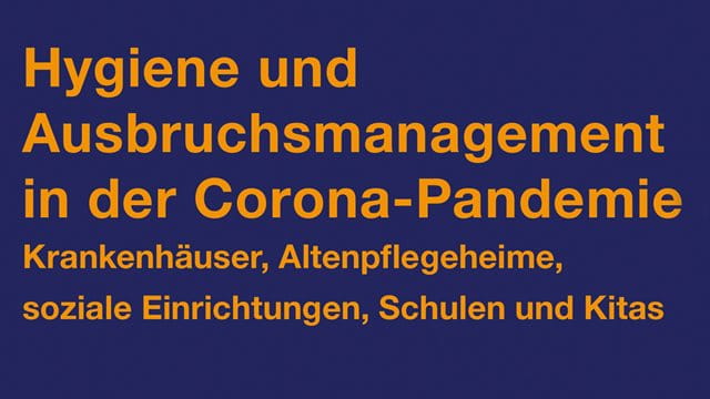 Titelseite Hygiene und Ausbruchsmanagement in der Corona-Pandemie