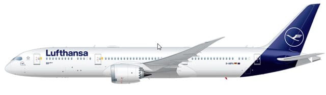 Grafik einer Boeing 787 der Lufthansa, Bild: Lufthansa