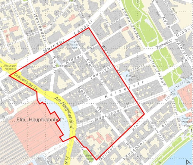Grafische Darstellung der Waffenverbotszone