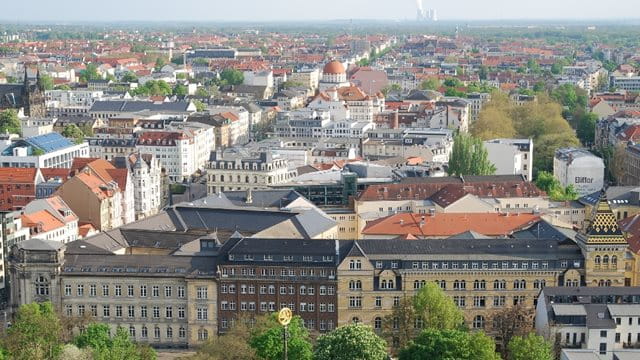Leipzig von oben Blick vom Turm des Neuen Rathauses