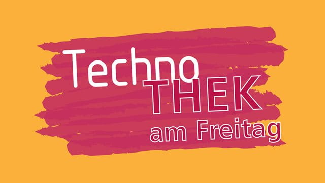 Rotes Logo TechnoTHEK am Freitag