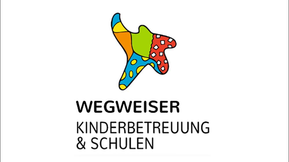 Logo des Stadtschulamts mit dem Text Wegweiser Kinderbetreuung und Schulen
