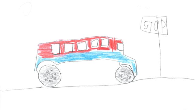 Kinderzeichnung eines Busses