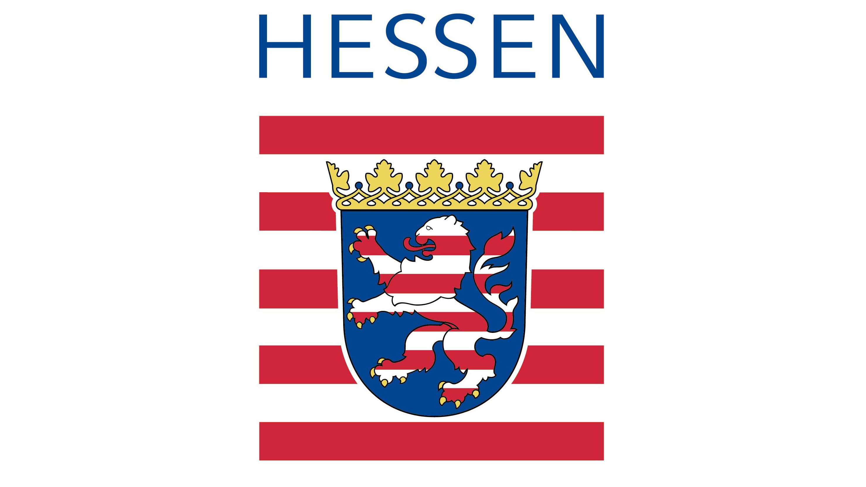 Das Hessische Wappen mit einem rot-weiß gestreiftem Löwen