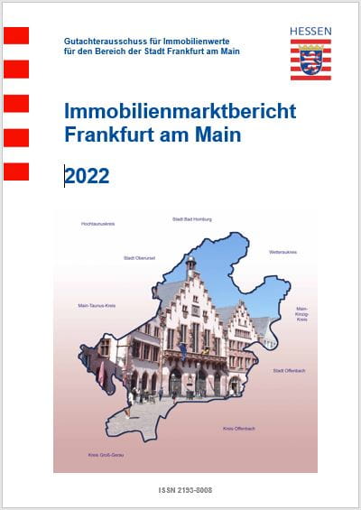 Titelseite des Immobilienmarktberichtes Frankfurt am Main 2022