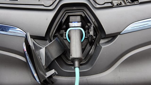 An electric car being charged, photo: Stefan Maurer