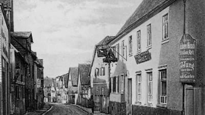 Preungesheim, historischer Blick in die Homburger Landstraße