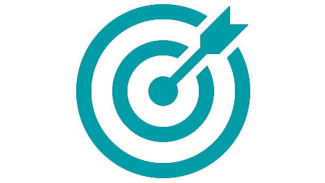 Eine gezeichnete Zielscheibe mit einem Pfeil in der Mitte, symbolisch für die Ziele von GUT GEHT'S.